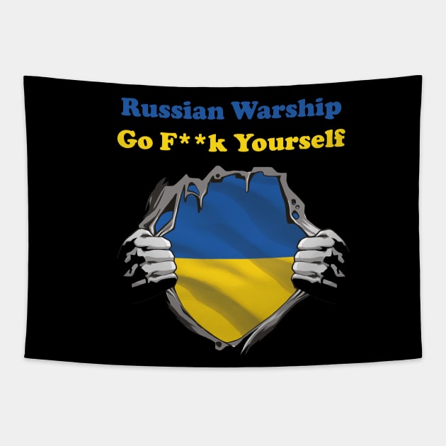 Russian Warship Go f Yourself, Russian Warship go fuck yourself Tapestry by  Funny .designs123