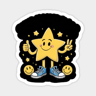 Happy Star | Sunday Mornings | T Shirt Design Magnet