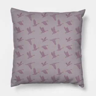 Flying Birds Pattern Violet Pillow