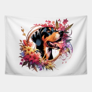 Black and Tan Coonhound Joyful Mothers Day Dog Mom Gift Tapestry