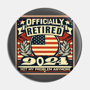 Officially retired 2024 for men with American flag Pin