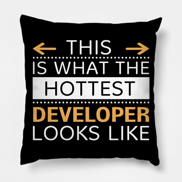 Developer Looks Like Creative Job Typography Design Pillow by Stylomart