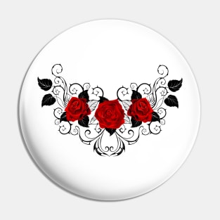 Symmetrical Pattern of Red Roses (without a shadow) Pin