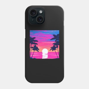 Pink sunset on the beach Phone Case