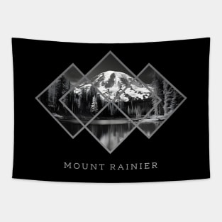 Geometric Mt. Rainier National Park Souvenir Tapestry