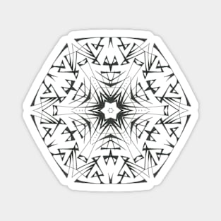 42C Unique Black White Abstract Mandala Magnet