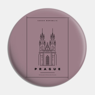 Prague Minimal Poster Pin