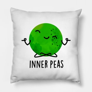 Inner Peas Cute Meditating Pea Pun Pillow