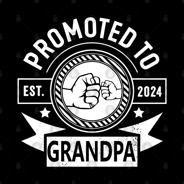 Promoted To Grandpa Est 2024 - Soon To Be Grandpa Funny Pregnancy Announcement for Grandfather by retroparks