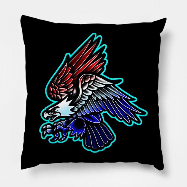 american bald eagle Pillow by Squatchyink