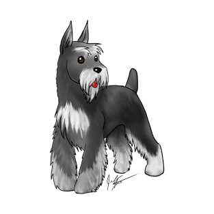 Dog - Schnauzer - Black and Silver T-Shirt