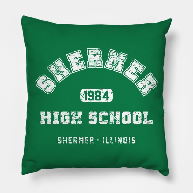 Shermer High School 1984 (aged look) Pillow by MoviTees.com