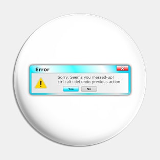 Error ctrl alt Del undo previous action Pin
