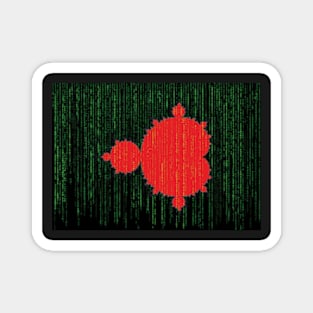 Mandelbrot Set Matrix Code (Red Black) Magnet