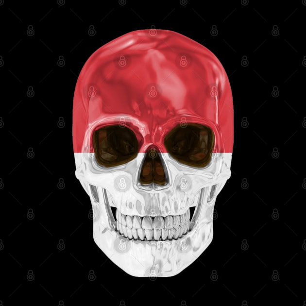 Indonesia Flag Skull - Gift for Indonesian With Roots From Indonesia by Country Flags