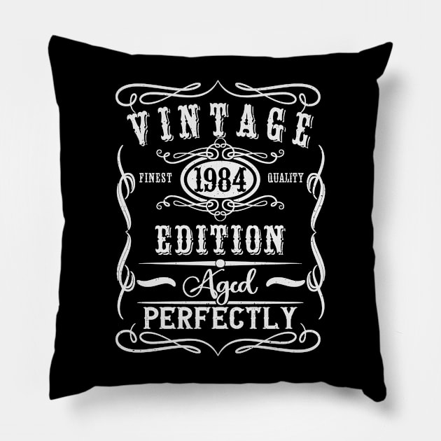 Vintage 1984 40th Birthday Pillow by Etopix