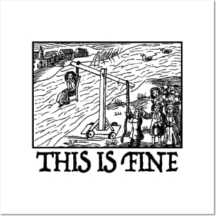 This Is Fine Meme' Poster, picture, metal print, paint by Mashz