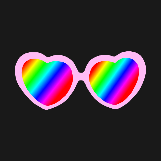 Rainbow Mirror Heart Love Glasses by Art by Deborah Camp