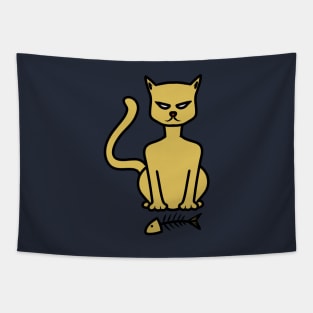 Golden Innocent Cat Tapestry