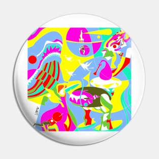 light march of demons, fairies and ghost in the infernal bosch garden of delight ecopop art Pin