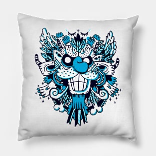 Blue monster mask Pillow