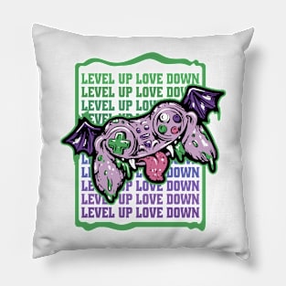 Level up, Love Down Anti valentine Creepy joystick Gamer Pillow