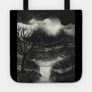 Winter Mountain River Falls Tote