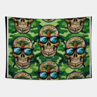 camo skulls Tapestry