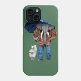 Dog Walking Fantasy Image Phone Case