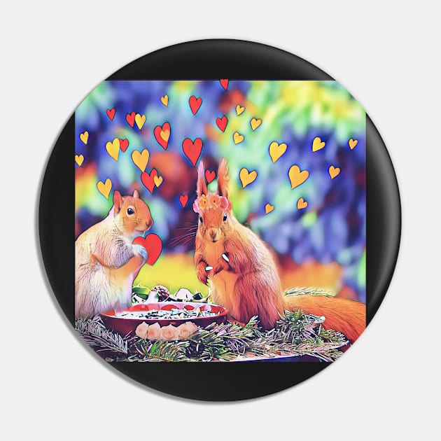 Valentine's Day Squirrels Pin by Edgot