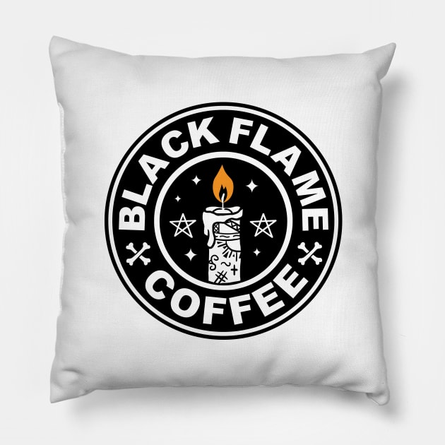 Black Flame Coffee Pillow by Vincent Trinidad Art