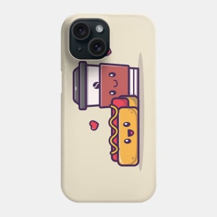 Cute Hotdog With Coffee Phone Case