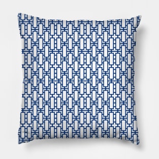 Blue color rectangle geometrical design Pillow