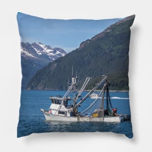 USA. Alaska. Fishing Boat Catching Fish. Pillow