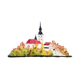 Slovenia  Bled Lake pilgrimage church dedicated to the Assumption of Mary T-Shirt