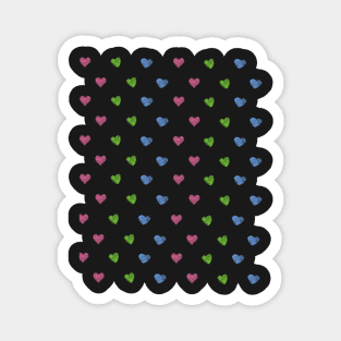 Pastel Hearts - Red, Green, Blue Magnet