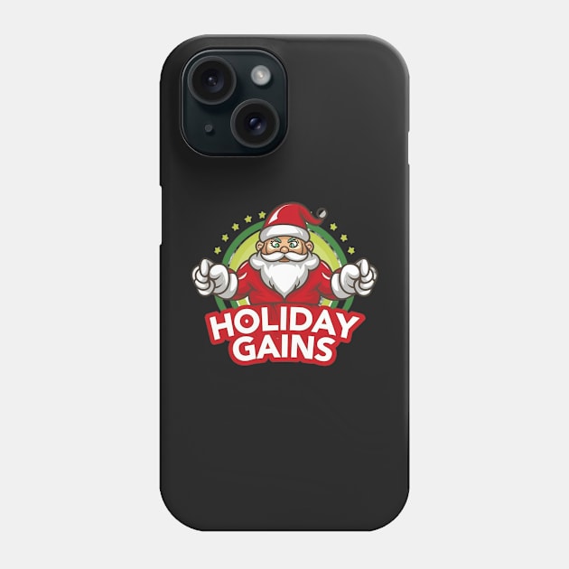 Festive Fitness: Santa’s Holiday Gains Phone Case by ramith-concept