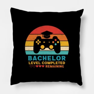 Retro Style Bachelor Level Completed Graduation Pillow