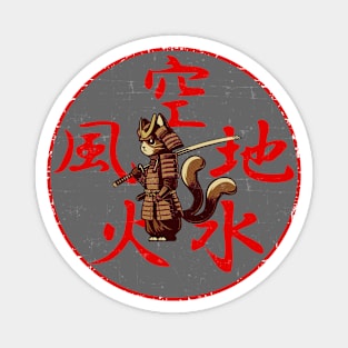 Samurai Two Tailed Tom - Niten ichi-ryū - Grunge Style Magnet