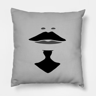 Gray and Black Porthos Musketeer Mustache and Goatee Pillow