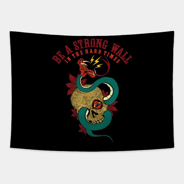 skull n snake Tapestry by Adybuston123