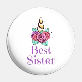 Best Sister Unicorn Family Siblings Pin