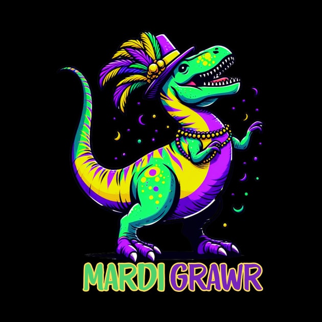 Mardi Gras dinosaur lover by Figurely creative