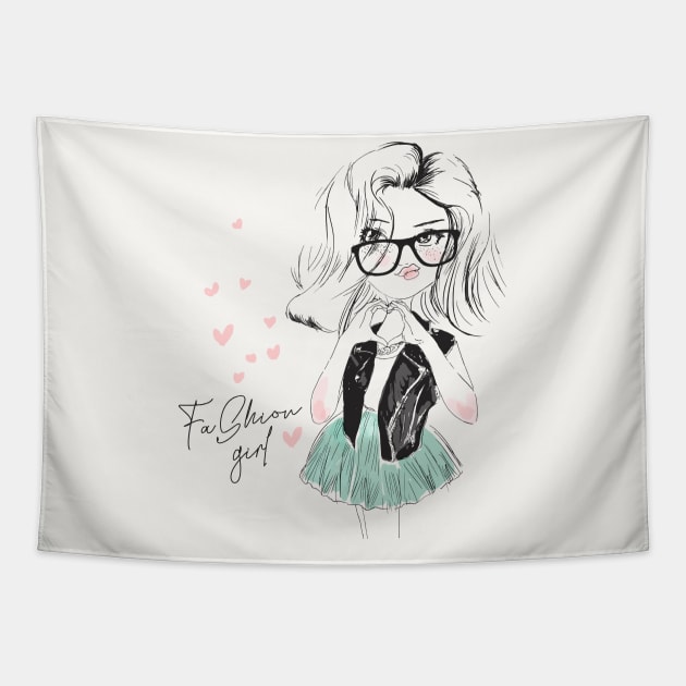 Fashion Girl Tapestry by SparkleArt