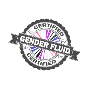 Certified Gender Fluid Pride Seal of Approval with Pride Flag Background T-Shirt