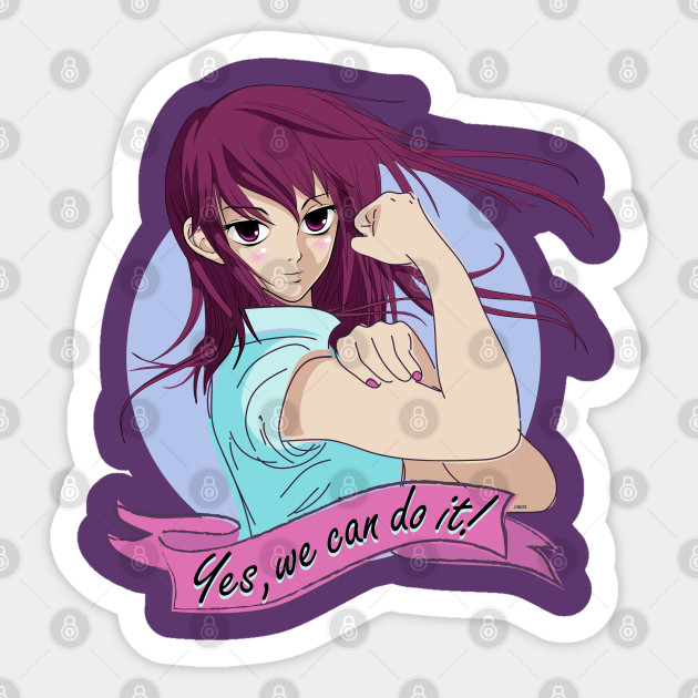 Yes We Can Do It Anime Feminist Girl Anime Sticker Teepublic