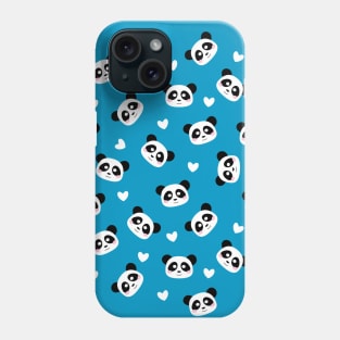 Panda bear tee pattern with hearts Phone Case