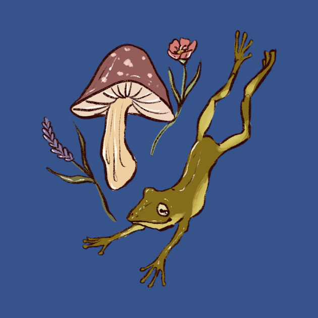 Frog and mushroom - Cottagecore - T-Shirt