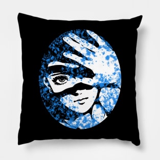 Punk Fashion Style Oval Light Blue Glowing Girl Pillow