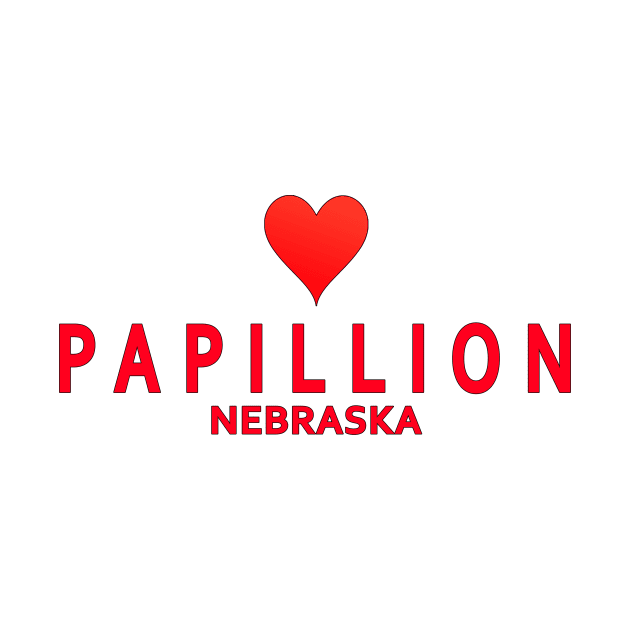 Papillion Nebraska with heart by SeattleDesignCompany